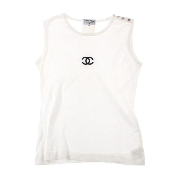 シャネル CHANEL ココマーク ココボタン ノースリーブ シャツ カットソー | フリマアプリ ラクマ