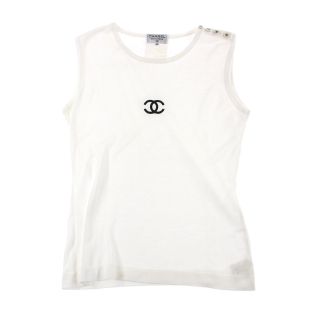 シャネル(CHANEL)のシャネル CHANEL ココマーク ココボタン ノースリーブ シャツ カットソー(カットソー(長袖/七分))