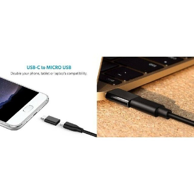 Micro typec 変換アダプタ micro USB  タイプC スマホ/家電/カメラのスマホアクセサリー(その他)の商品写真