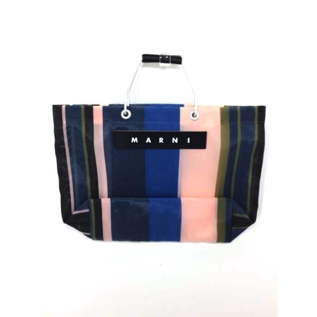 Marni(マルニ)のMARNI(マルニ) ナイトブルー ストライプハンドバッグ レディース バッグ レディースのバッグ(ハンドバッグ)の商品写真