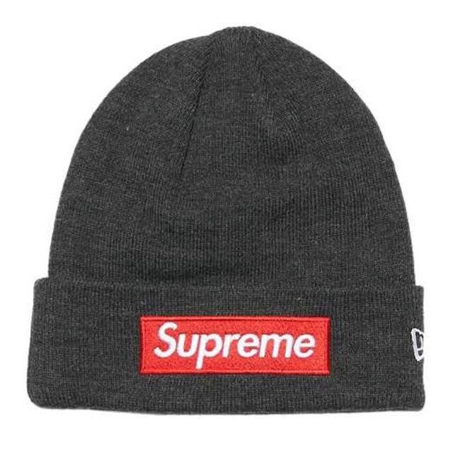 Supreme New Era Box Logo Beanie Charcoal