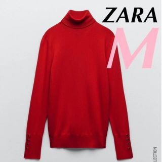 ザラ(ZARA)のZara ハイネックニットセーター ゴールドボタン(ニット/セーター)