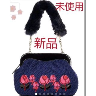 アナスイ(ANNA SUI)の新品　未使用　タグ付　アナスイ　ANNASUI ショルダーバッグ ローゼス 紺(ショルダーバッグ)