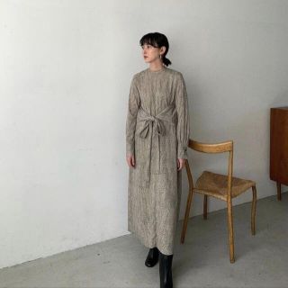 マルタンマルジェラ(Maison Martin Margiela)の新品 CLANE WAIST RIBBON PYTHON ONE PIECE(ロングワンピース/マキシワンピース)