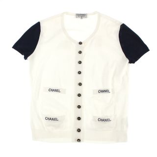 シャネル(CHANEL)のシャネル CHANEL ココボタン カットソー トップス カーディガン(ノーカラージャケット)