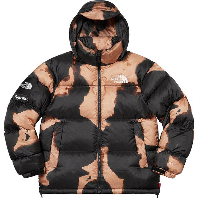 21FW bleached denim print nuptse