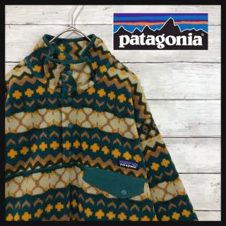 パタゴニア(patagonia)の【90年代　パタゴニアシンチラ】希少幾何学レトロトリコカラー　ワンポイント刺繍(スウェット)