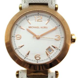 マイケルコース(Michael Kors)のマイケルコース ボーイズ クォーツ デイト 腕時計 アナログ ゴールド色 白(腕時計)