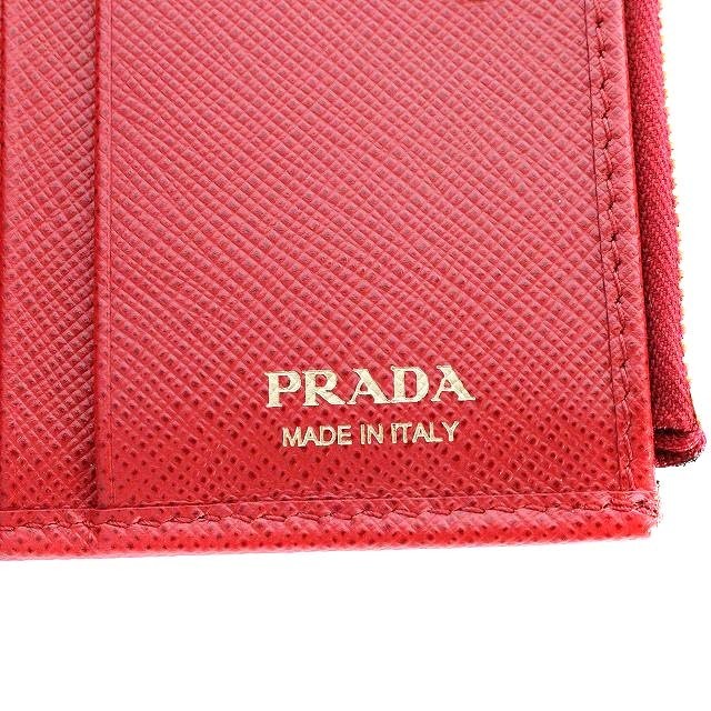 PRADA(プラダ)のプラダ サフィアーノレザー 財布 二つ折り ロゴ FUOCO 赤 1ML023 レディースのファッション小物(財布)の商品写真