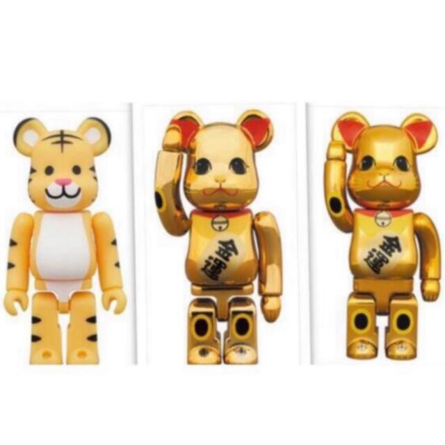 BE@RBRICK 招き猫 金運 金メッキ 参 400%,100%干支 寅その他