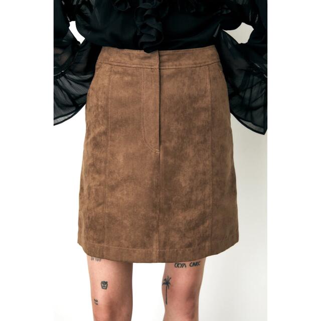 moussy(マウジー)の最終値下げ　moussy マウジー　FAUX SUEDE ミニスカート　サイズ2 レディースのスカート(ミニスカート)の商品写真