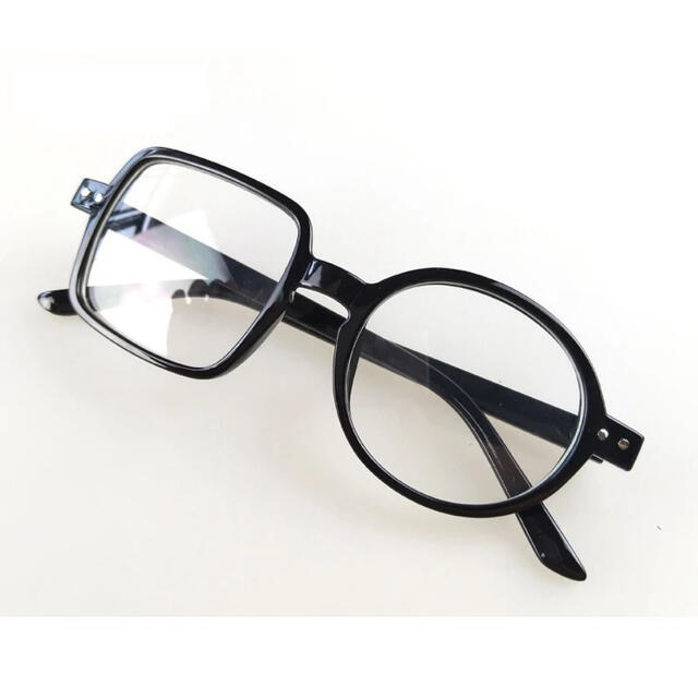 おしゃれ眼鏡メガネ非対称フレーム個性的デザインサングラス ブラックM004の通販 by saki｜ラクマ