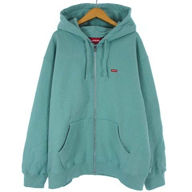 61cm着丈SUPREME 21SS スモールボックスロゴ ジップアップ パーカー 水色 M