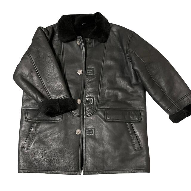 STRATH CONAR リアルムートンジャケット　ブラック　B-3 黒 メンズのジャケット/アウター(レザージャケット)の商品写真