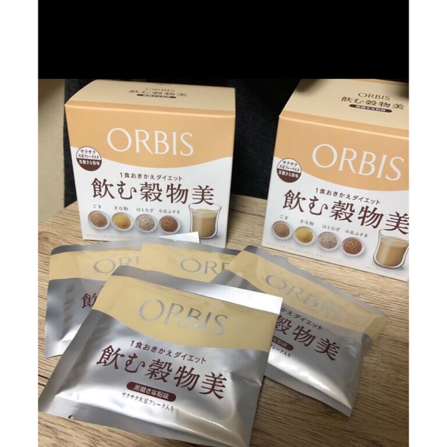 ORBIS(オルビス)のあおいさま専用★ORBIS 飲む穀物美 黒蜜きなこ味 1箱＋4袋 コスメ/美容のダイエット(ダイエット食品)の商品写真
