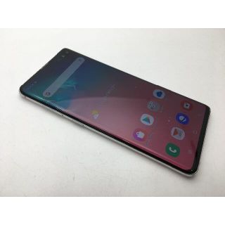 サムスン(SAMSUNG)のR304 SIMフリー au Galaxy S10+ SCV42 ホワイト美品(スマートフォン本体)