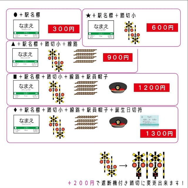 特大！遮断器付踏切セット ハンドメイドのパーティー(その他)の商品写真