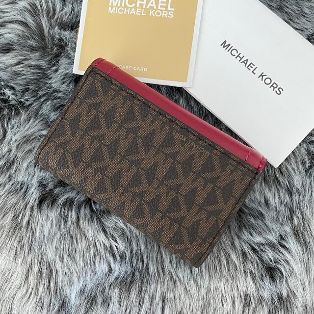 新品☆MICHAEL KORS レッド シグネチャー レザー キーケース