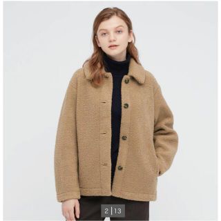 ユニクロ(UNIQLO)のボアフリースステンカラーショートコート(ブルゾン)