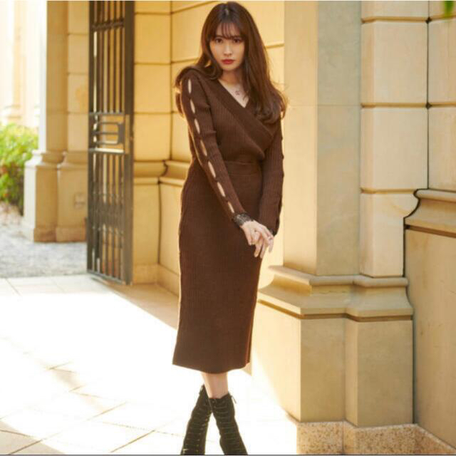 Wrap-Effect Knit Dress / Herlipto 小嶋陽菜