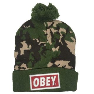 オベイ(OBEY)のOBEY オベイ ボンボン ワッチニットキャップ 迷彩(ニット帽/ビーニー)