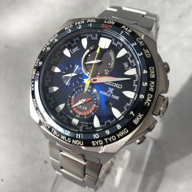 【新品】SEIKO ソーラー セイコー ワールドタイム メンズ腕時計