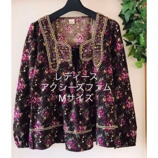 アクシーズファム(axes femme)のアクシーズファム  花柄　長袖ニットカットソー  トップス　Mサイズ(ニット/セーター)