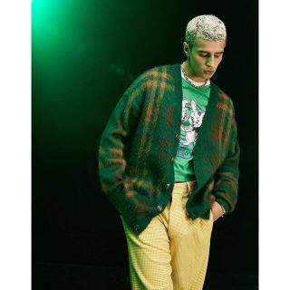 エイソス(asos)の【海外限定品】新品 ASOS モヘアニット チェックカーディガン(カーディガン)