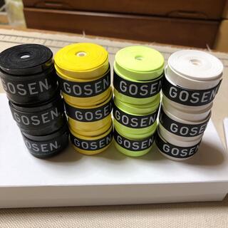 ゴーセン(GOSEN)のゴーセングリップテープ黒黄フラッシュイエロー白各3個計12個(バドミントン)