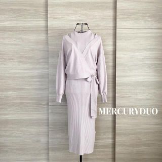 マーキュリーデュオ(MERCURYDUO)のMERCURYDUO マーキュリーデュオ　カシュクールニットセットワンピース(ひざ丈ワンピース)