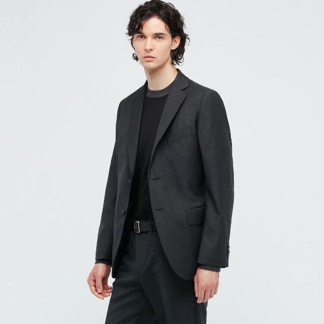 UNIQLO(ユニクロ)の【新品タグ付】2021AW ＋J ウールジャケット DARK GRAY Mサイズ メンズのジャケット/アウター(テーラードジャケット)の商品写真