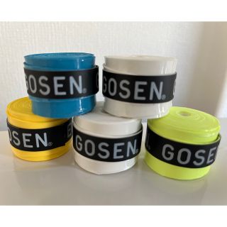 GOSEN グリップテープ 5個 白2青1黄1蛍光1★最安 テニス バドミントン(その他)