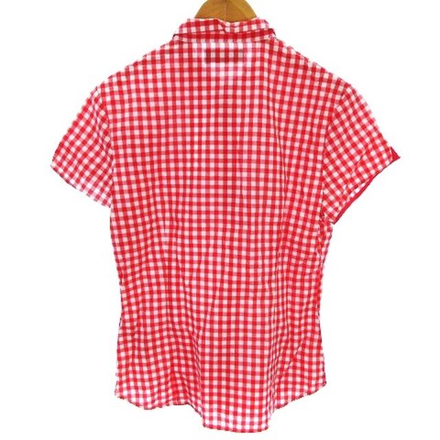フレッドペリー シャツ ギンガムチェック 半袖 刺繍 赤 白 S ■SM 1