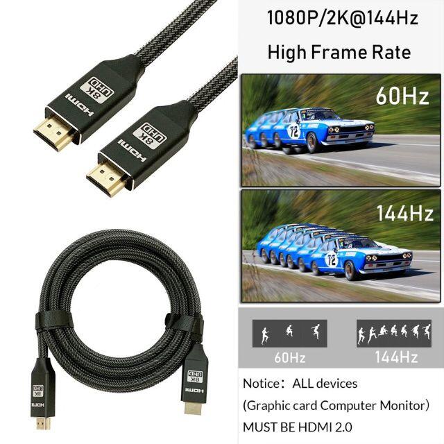 【8K・高耐久ケーブルTYPE】HDMI ケーブル 3m 8K HDMI2.1  スマホ/家電/カメラのテレビ/映像機器(映像用ケーブル)の商品写真