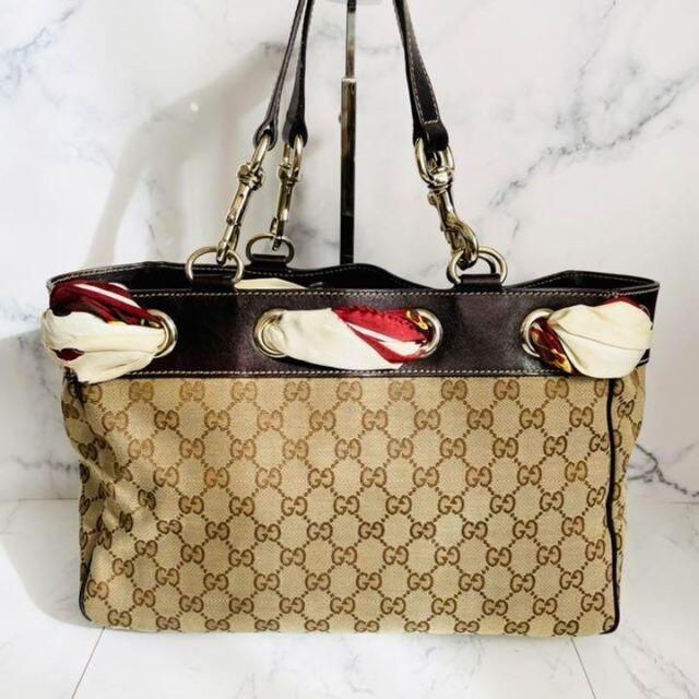 げですと Gucci スカーフ付き トートバッグの通販 by ななこ's shop