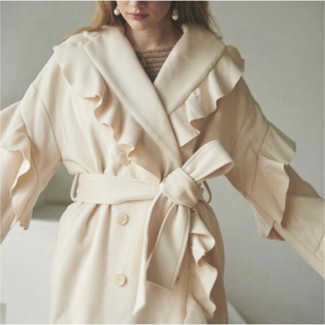 FRAY I.D(フレイアイディー)のEstella.k Daydream Coat ラッフルコート レディースのジャケット/アウター(ロングコート)の商品写真