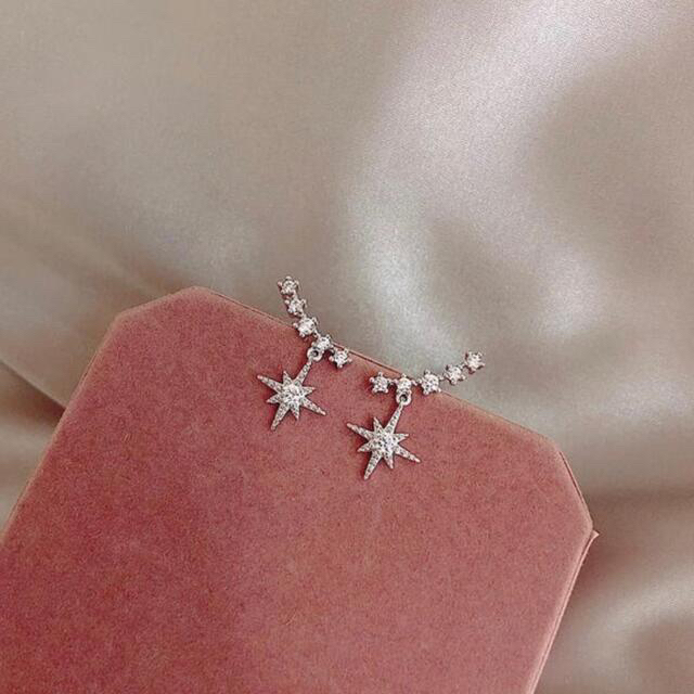 新品 silver star zirconia pierce s925 post レディースのアクセサリー(ピアス)の商品写真