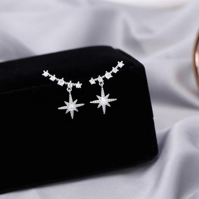 新品 silver star zirconia pierce s925 post レディースのアクセサリー(ピアス)の商品写真