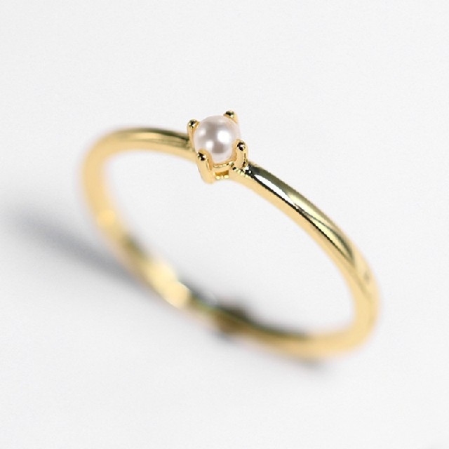 (1077) 天然淡水パール 真珠 ストーン リング 指輪 シルバーフィルド レディースのアクセサリー(リング(指輪))の商品写真