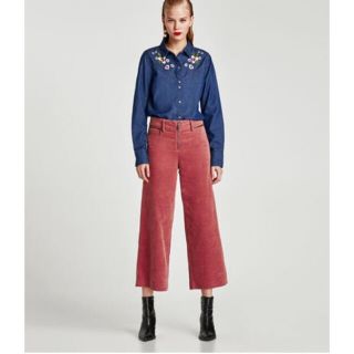 ザラ(ZARA)のzara ザラ  コーデュロイパンツ　ピンク(カジュアルパンツ)