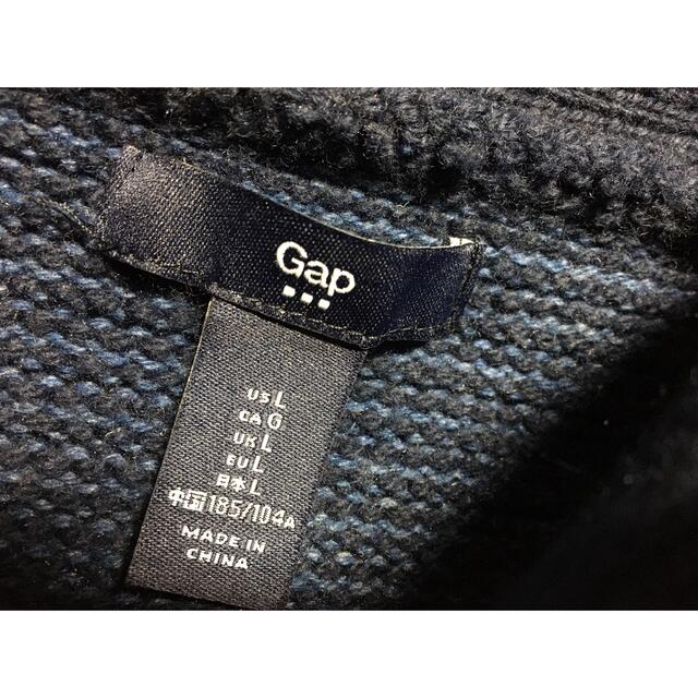 GAP(ギャップ)の首まで暖かい⭐︎ GAP ショールカラーの厚手ニット　ネイビーLサイズ メンズのトップス(ニット/セーター)の商品写真