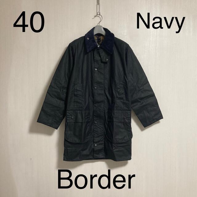新品 Barbour Border Navy 40 ボーダー バブアー ネイビー