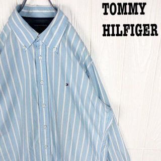 トミーヒルフィガー(TOMMY HILFIGER)のトミーヒルフィガー BDシャツ長袖 ストライプ 刺繍ワンポイントロゴ 胸ポケット(シャツ)