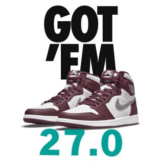 ナイキ(NIKE)のNIKE AIR JORDAN1 HIGH OG BORDEAUX ボルドー(スニーカー)