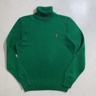 ラルフローレン(Ralph Lauren)のラルフローレン　コットン１００％　ニット　タートルネック　グリーン　美品(ニット/セーター)