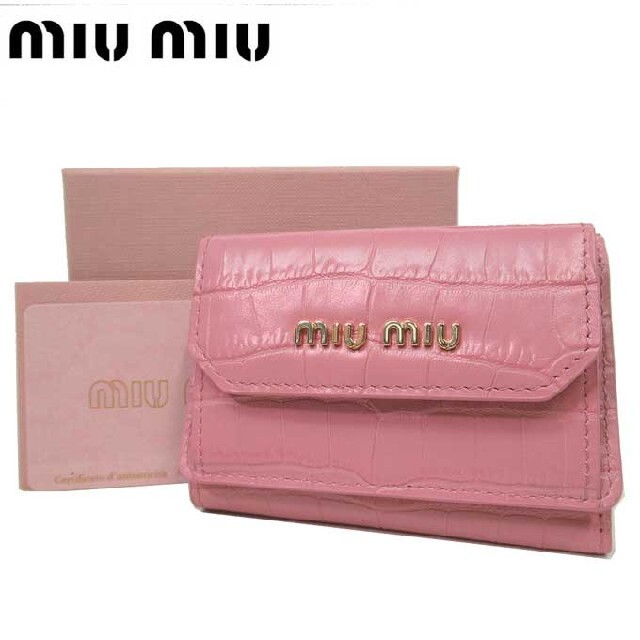 新作限定品 miumiu - ミュウミュウ 三つ折財布 5MH021 ST.COCCO / ROSAの通販 by ITUKL shop｜ミュウミュウならラクマ 通販HOT