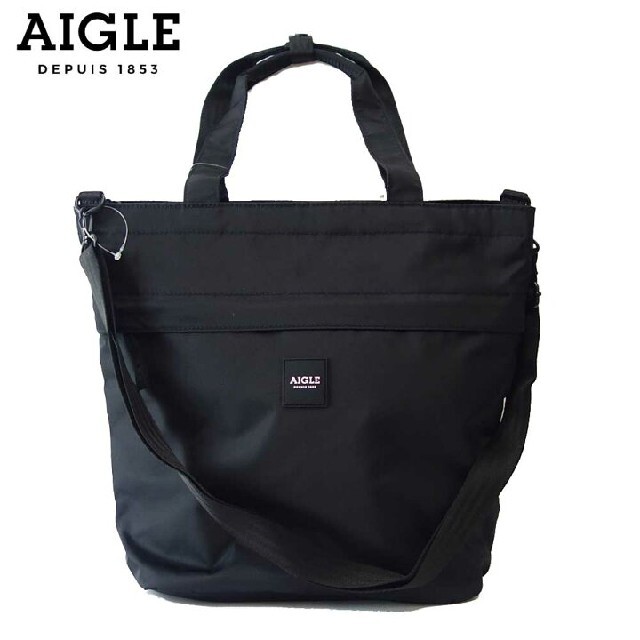 AIGLE(エーグル)の新品タグ付き　エーグル　２wayバッグ　ブラック エコバッグ付き レディースのバッグ(トートバッグ)の商品写真