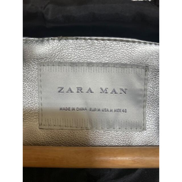 ZARA(ザラ)のZARA  シルバーライダース　M メンズのジャケット/アウター(ライダースジャケット)の商品写真