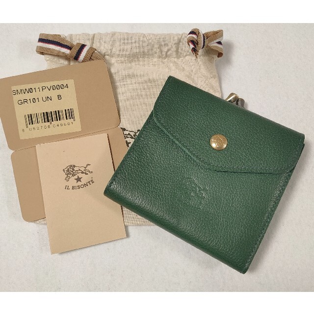 【新品】イルビゾンテ　 がま口 二つ折り財布　ダークグリーン　緑 | フリマアプリ ラクマ