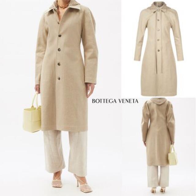 Bottega Veneta - BOTTEGA VENETA デタッチャブルマクラメフード リネンコート